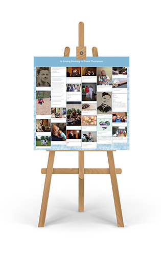 Sample printed TributeBoard